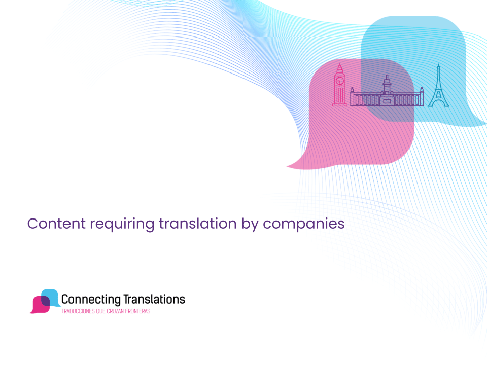 Content requiring translation by companies