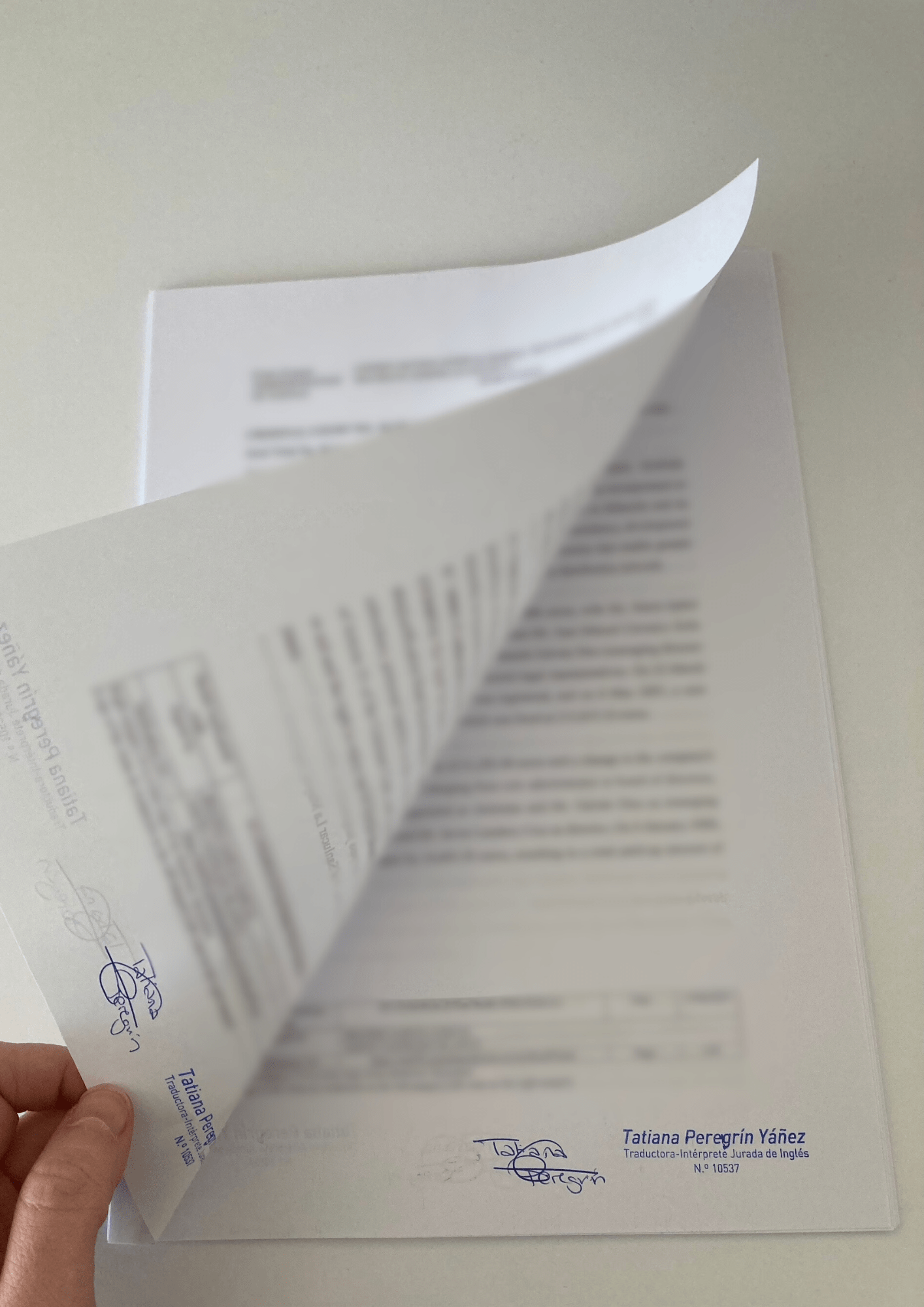 Document signed and stamped by a sworn translator